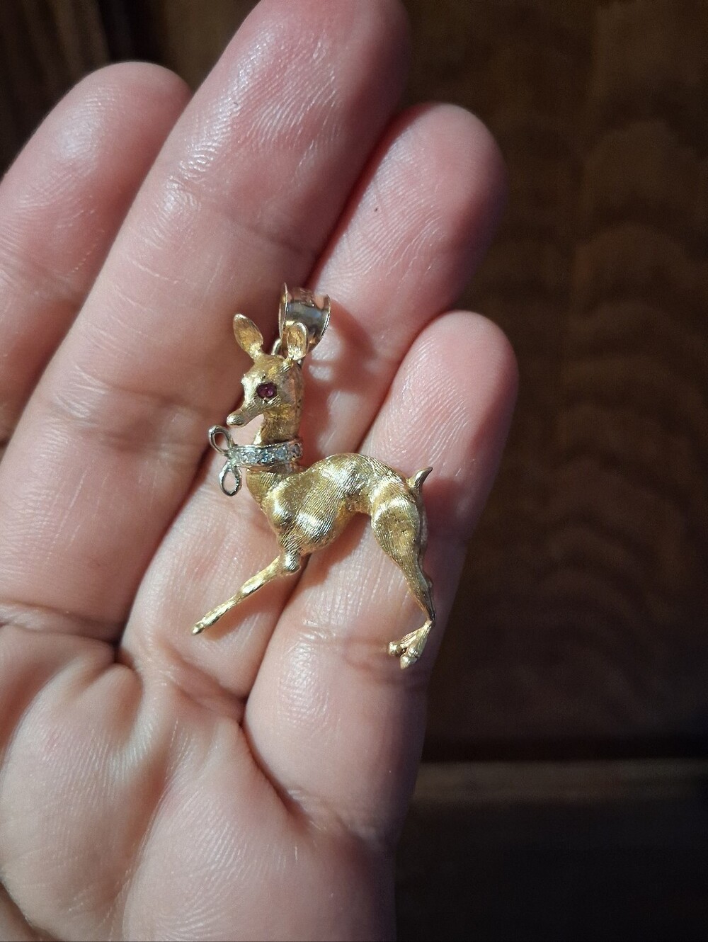 Gold-tone Deer Pendant Necklace Charm